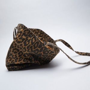 ZARA OVERSIZED ANIMAL PRINT FABRIC TOTE BAG ANIMAL